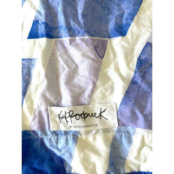 Anthropologie Kate Roebuck PAINTED INDIGO Queen Duvet Cover & 2 Standard Shams - Picture 6 of 8